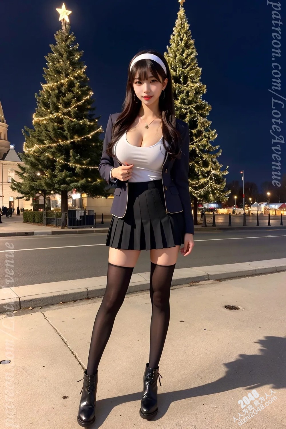 Rurina Washington Christmas Eve Sexy Photo: The Extreme Temptation Under Black Pleated Skirt